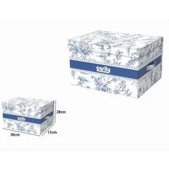 BOX PORTATUTTO SCATOLA SALVASPAZIO CONTENITORE ORGANIZER 30X28X15CM FANTASIA 87313