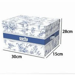 BOX PORTATUTTO SCATOLA SALVASPAZIO CONTENITORE ORGANIZER 30X28X15CM FANTASIA 87313