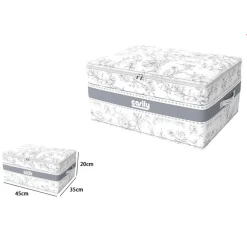 BOX PORTATUTTO SCATOLA SALVASPAZIO CONTENITORE ORGANIZER 45X35X20CM FANTASIA 87319