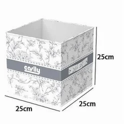 BOX PORTATUTTO SCATOLA SALVASPAZIO CONTENITORE ORGANIZER 25X25X25CM FANTASIA 87311