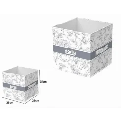 BOX PORTATUTTO SCATOLA SALVASPAZIO CONTENITORE ORGANIZER 25X25X25CM FANTASIA 87311