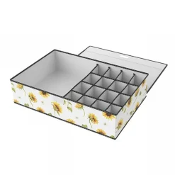 BOX SCATOLA SALVASPAZIO 16 GRIGLIE TASCHE VANI PORTA OGGETTI ORGANIZER 43x28x11