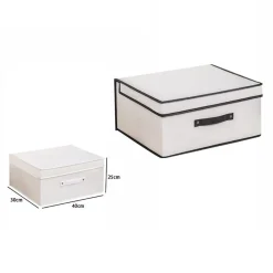 BOX SCATOLA SALVASPAZIO ARMADIO CONTENITORE PORTA OGGETTI ORGANIZER 30x40x25 CM