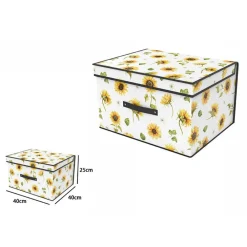 BOX SCATOLA SALVASPAZIO ARMADIO CONTENITORE PORTA OGGETTI ORGANIZER 50x40x30 CM