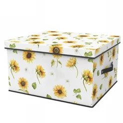 BOX SCATOLA SALVASPAZIO ARMADIO CONTENITORE PORTA OGGETTI ORGANIZER 40x40x25 CM