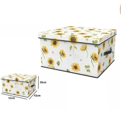 BOX SCATOLA SALVASPAZIO ARMADIO CONTENITORE PORTA OGGETTI ORGANIZER 55x42x30 CM