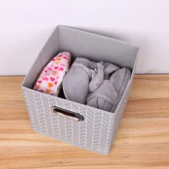 BOX SCATOLA SALVASPAZIO ARMADIO CONTENITORE PORTA OGGETTI ORGANIZER 25x25x25 CM