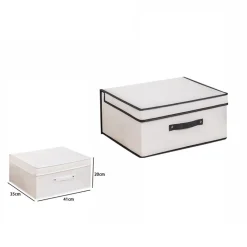 BOX SCATOLA SALVASPAZIO ARMADIO CONTENITORE PORTA OGGETTI ORGANIZER 41x35x20 CM