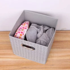 BOX SCATOLA SALVASPAZIO ARMADIO CONTENITORE PORTA OGGETTI ORGANIZER 25x25x25 CM