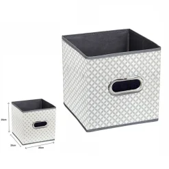 BOX SCATOLA SALVASPAZIO ARMADIO CONTENITORE PORTA OGGETTI ORGANIZER 25x25x25 CM