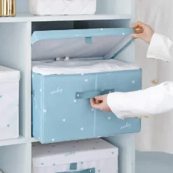 BOX SCATOLA SALVASPAZIO ARMADIO CONTENITORE PORTA OGGETTI ORGANIZER 35x30x20 CM