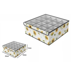 BOX SCATOLA SALVASPAZIO ARMADIO 16 CONTENITORI PORTA OGGETTI ORGANIZER 32x32x12