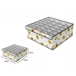 BOX SCATOLA SALVASPAZIO ARMADIO 24 CONTENITORI PORTA OGGETTI ORGANIZER 32x32x12