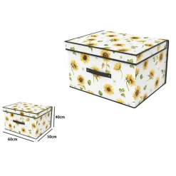 BOX SCATOLA SALVASPAZIO ARMADIO CONTENITORE PORTA OGGETTI ORGANIZER 60x50x40 CM