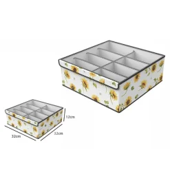 BOX SCATOLA SALVASPAZIO ARMADIO 8 CONTENITORI PORTA OGGETTI ORGANIZER 32x32x12CM