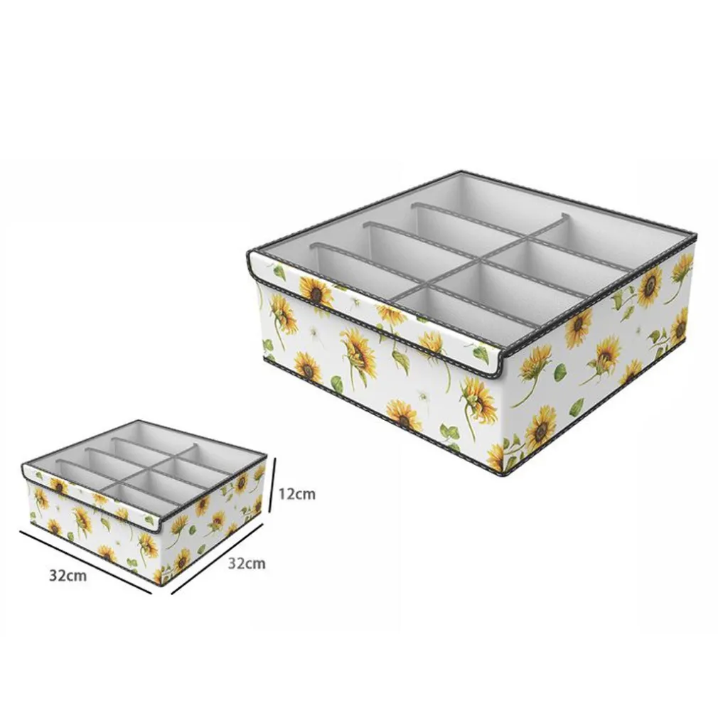 BOX SCATOLA SALVASPAZIO ARMADIO 8 CONTENITORI PORTA OGGETTI ORGANIZER 32x32x12CM