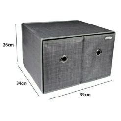 BOX SCATOLA SALVASPAZIO CONTENITORE 2 CASSETTI ORGANIZER 39 X 34 X 26 CM 69727