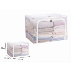 BOX SCATOLA SALVASPAZIO PORTATUTTO VESTITI ARMADIO ORGANIZER 40X30X20 CM 59980