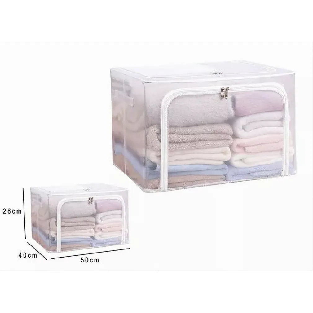 BOX SCATOLA SALVASPAZIO PORTATUTTO VESTITI ARMADIO ORGANIZER 50X40X28 CM 59981