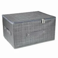 BOX SCATOLA SALVASPAZIO PORTATUTTO CONTENITORE ORGANIZER CERNIERA 79416 45X35X20CM