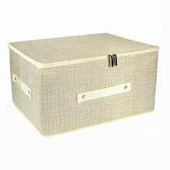 BOX SCATOLA SALVASPAZIO PORTATUTTO CONTENITORE ORGANIZER CERNIERA 79416 45X35X20CM