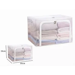 BOX SCATOLA SALVASPAZIO PORTATUTTO VESTITI ARMADIO ORGANIZER 50X40X39 CM 59982