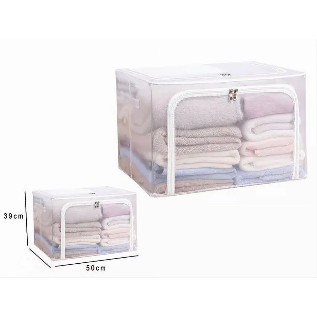 BOX SCATOLA SALVASPAZIO PORTATUTTO VESTITI ARMADIO ORGANIZER 50X40X39 CM 59982
