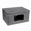 BOX SCATOLA SALVASPAZIO PORTATUTTO CONTENITORE ORGANIZER 30X30X16CM GRIGIO 69698