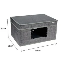 BOX SCATOLA SALVASPAZIO PORTATUTTO CONTENITORE ORGANIZER 50X30X20CM 69700