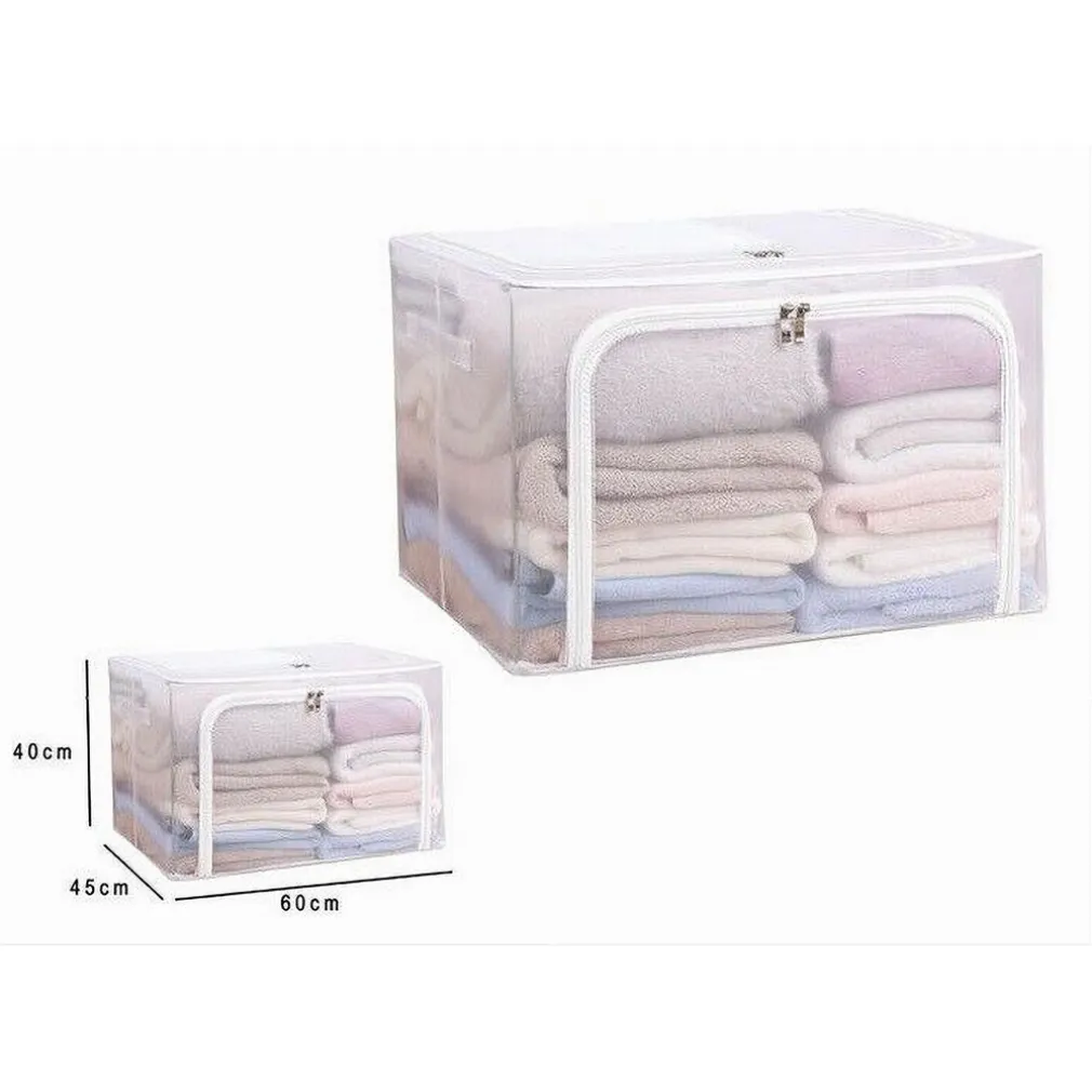 BOX SCATOLA SALVASPAZIO PORTATUTTO VESTITI ARMADIO ORGANIZER 60X45X40 CM 59983