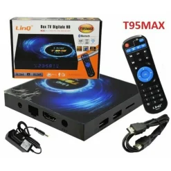 BOX TV DIGITALE HD ANDROID 10.0 T95MAX RIDOTTE DIMENSIONI FULL HD WIFI USB TELECOMANDO