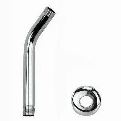 BRACCIO PER SOFFIONE DOCCIA BAGNO TONDO IN ACCIAIO CROMATO CON ROSONE 18CM 59498