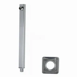 BRACCIO PER SOFFIONE DOCCIA QUADRATO IN OTTONE CROMATO CON ROSONE 25 CM 59494