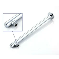 BRACCIO PER SOFFIONE DOCCIA TONDO IN OTTONE CROMATO COMPLETO DI ROSONE 40CM