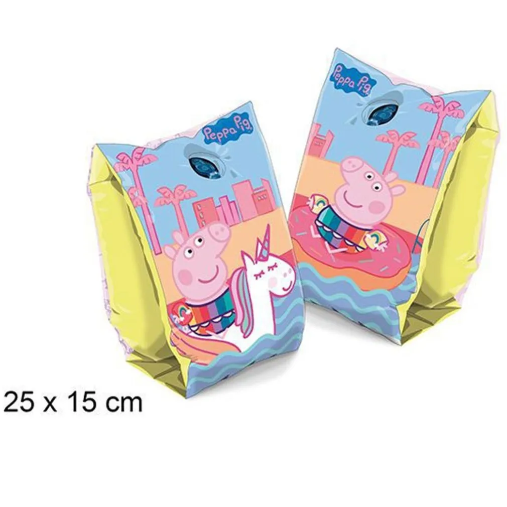 BRACCIOLI GONFIABILI PEPPA PIG MARE PISCINA NUOTO PER BAMBINI MANICOTTI 25X15CM