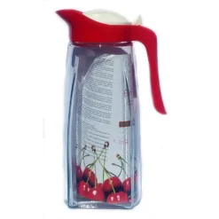 BROCCA CARAFFA IN VETRO CON COPERCHIO COLORATO BIBITE BEVANDE FRIGO 1,5 LT