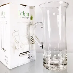 BROCCA DA 1,5L LITRO JARRA IN VETRO TRASPARENTE CARAFFA CON MANICO PER BEVANDE