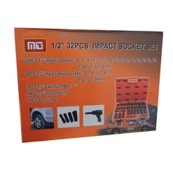 BUSSOLE BOCCOLE PER PISTOLA AVVITATORE PNEUMATICO SET KIT 32PZ 1/2" MIG-2044