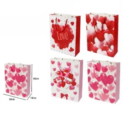 BUSTA DA REGALO PER SAN VALENTINO CUORI 38 X 50 X 18 CM 71094 MODELLI ASSORTITI