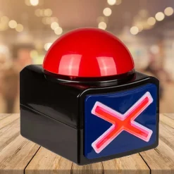BUZZER IN PLASTICA CON LUCE LED EFFETTI SONORI ALTOPARLANTE QUIZ SHOW GIOCO TV