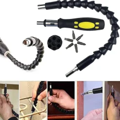 CACCIAVITE CON ESTENSIONE FLESSIBILE E CON PUNTE DI RICAMBIO 8 IN 1