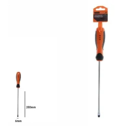 CACCIAVITE GIRAVITE MAGNETICO PUNTA TAGLIO 6X200MM IMPUGNATURA ERGONOMICA 07432