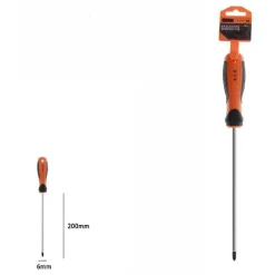 CACCIAVITE GIRAVITE MAGNETICO PUNTA CROCE 6X200MM IMPUGNATURA ERGONOMICA 07445