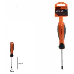 CACCIAVITE GIRAVITE MAGNETICO PUNTA A CROCE 5X75MM IMPUGNATURA ERGONOMICA 07440