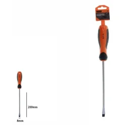 CACCIAVITE GIRAVITE MAGNETICO PUNTA TAGLIO 8X200MM IMPUGNATURA ERGONOMICA 07434