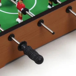 CALCIO BALILLA BILIARDINO DA TAVOLO IN LEGNO CON 4 STECCHE E 12 OMINI 35X22X7CM