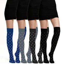 CALZE PARIGINE DA DONNA LUNGHE POIS 12 PAIA VARI COLORI CALZA PARIGINA FS6206