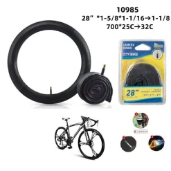 CAMERA D'ARIA BICI 28" 700 X 25C 32C X1 5/8 X1 1/16 1 1/8 VALVOLA SCHRADER 10985