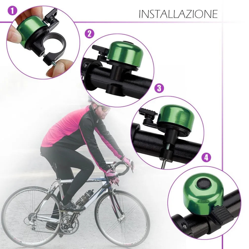 CAMPANELLO A PERCUSSIONE IN LEGA DI ALLUMINIO ATTACCO UNIVERSALE BICI XC-1632