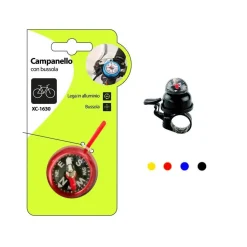 CAMPANELLO PER BICICLETTA BICI CON BUSSOLA PER MANUBRIO VARI COLORI XC-1630